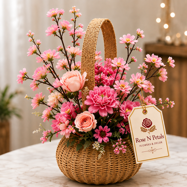 Blush Bloom Basket Main Image