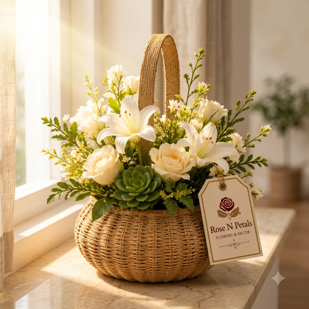 White Elegance Basket Hover Image
